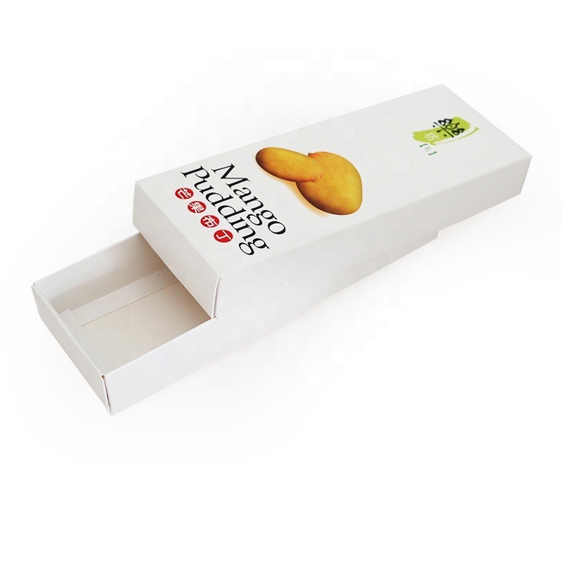 Custom mini mango pudding packing folding packaging paper gift box