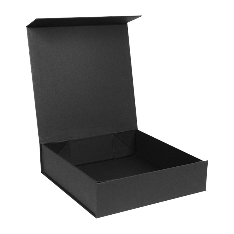 Recyclable Handmade Luxury Gift Box Matte Black Hard Rigid Magnetic Closure Cardboard Paper Folding Packaging Box With Lid