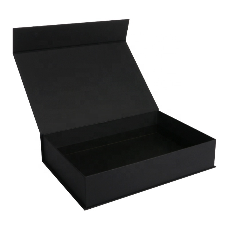 Recyclable Handmade Luxury Gift Box Matte Black Hard Rigid Magnetic Closure Cardboard Paper Folding Packaging Box With Lid