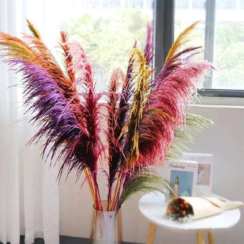 Artificial Natural High Quality Big Light Pink Pampas Grass For Home Decoration