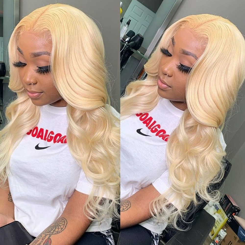 613 13X6 Hd Lace Blonde Highlights Frontal Wig For Women, Bob Honey Blonde 613 Hd Full Lace Front Wigs Human Hair