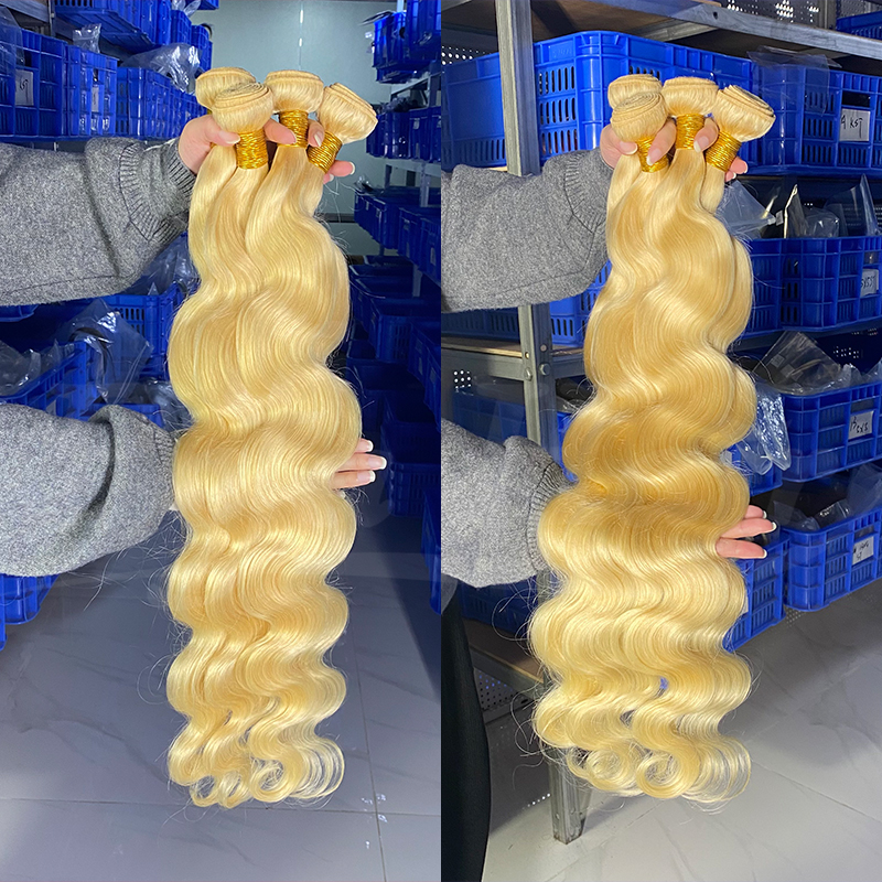 Wholesale 40 Inch Raw 613 Indian Virgin Hair Bundles Vendors, One Donor Raw Virgin Hair, Hair Bundles With Lace Frontal