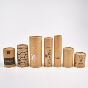 Biodegradable custom sample cylinder round packaging tubes paper box kraft cardboard tube