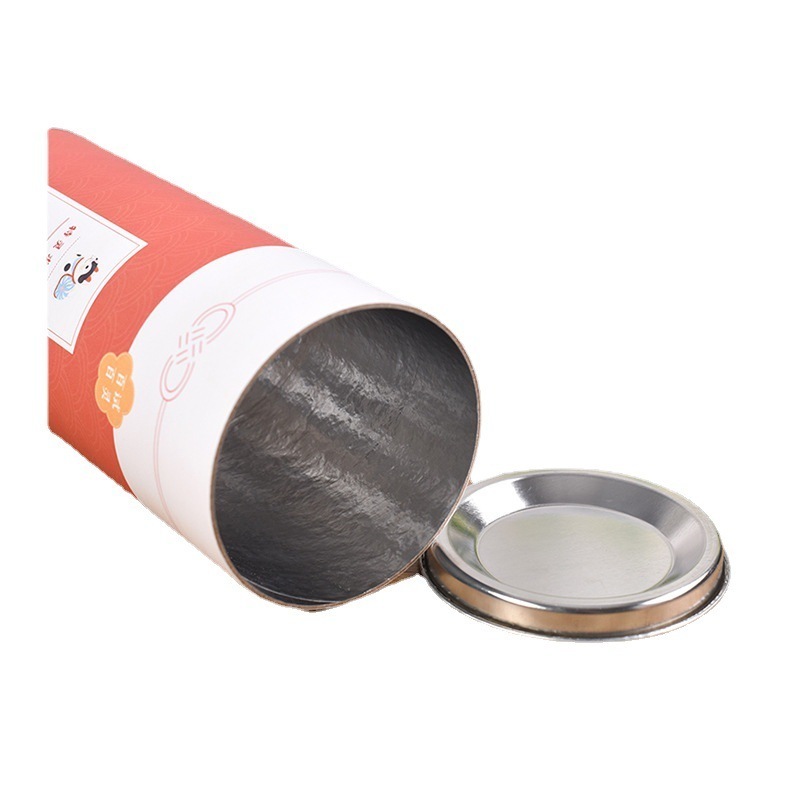 Biodegradable aluminum foil food grade collagen mushroom powder cardboard cylinder packaging paper tube box for spice cookies