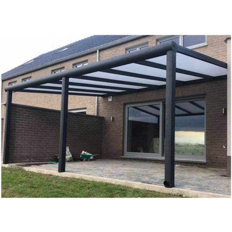 Outdoor Waterproof Aluminium Framed Garden Gazebo with Glass and Polycarbonate Roof