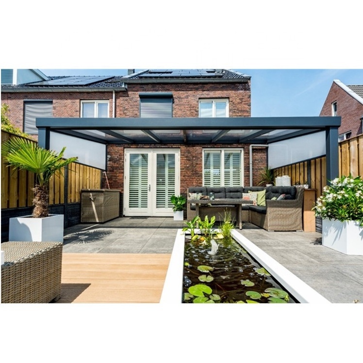 Outdoor Terrasse Patio Cover  Aluminium Garden Veranda with Glass Roof