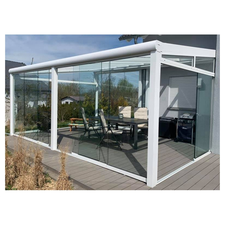 Garden Screen Room Glass Conservatory with sliding door