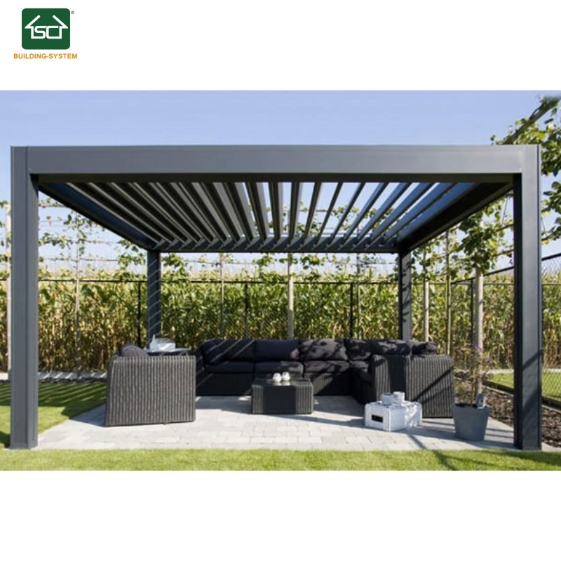 aluminum pergola gazebo with adjustable roof louver