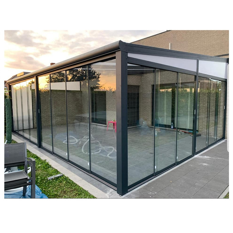 Conservatory sun room glass house wall mounted veranda sunroom house 4 season aluminium glass sunrooms for solarium