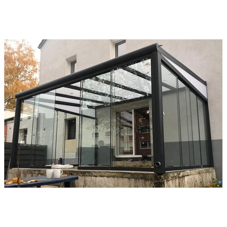 Conservatory sun room glass house wall mounted veranda sunroom house 4 season aluminium glass sunrooms for solarium