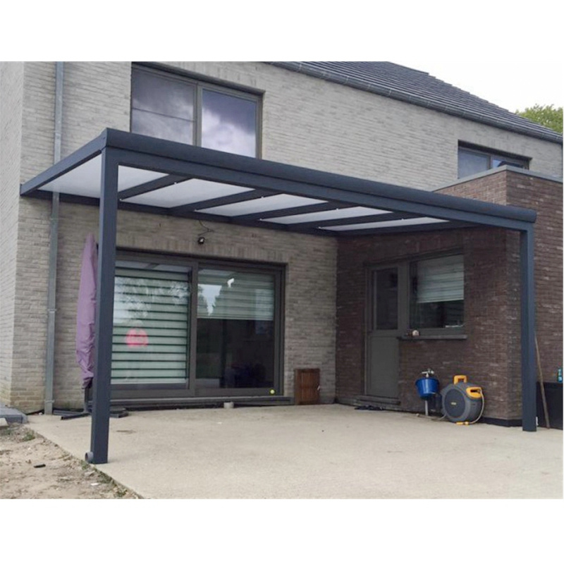 European Popular Carport Canopy Awning Shelter Patio Cover Terrace Canopies with Aluminum Sliding Door System Windproof 15 Years