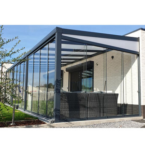 Customized Construction Aluminum frame Glass Houses Modern Glass sunroom glass roof panels houses sun room system