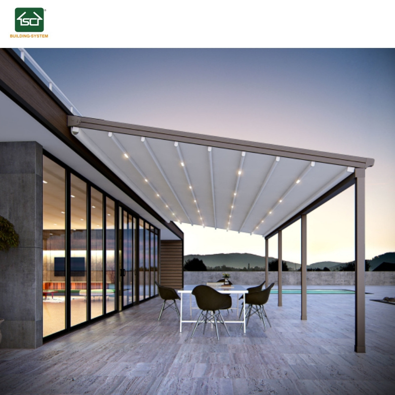 Hot Sale motorized waterproof pergola opening louver roof canopy spa hot tub pergola with  Retractable roof