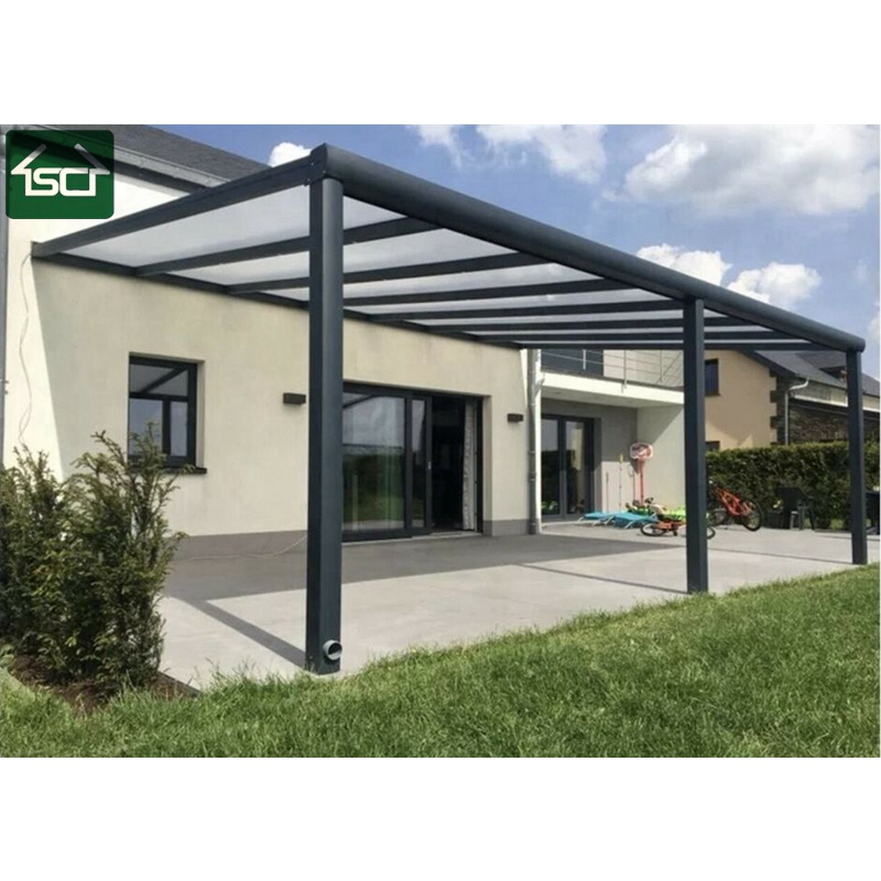 European Popular Carport Canopy Awning Shelter Patio Cover Terrace Canopies with Aluminum Sliding Door System Windproof 15 Years