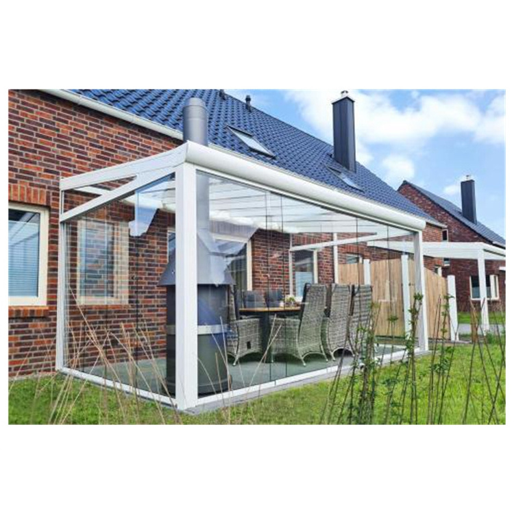 Garden building Winter Conservatory glass patio enclosures for veranda roof veranda exterieur with Glass Sliding Wall