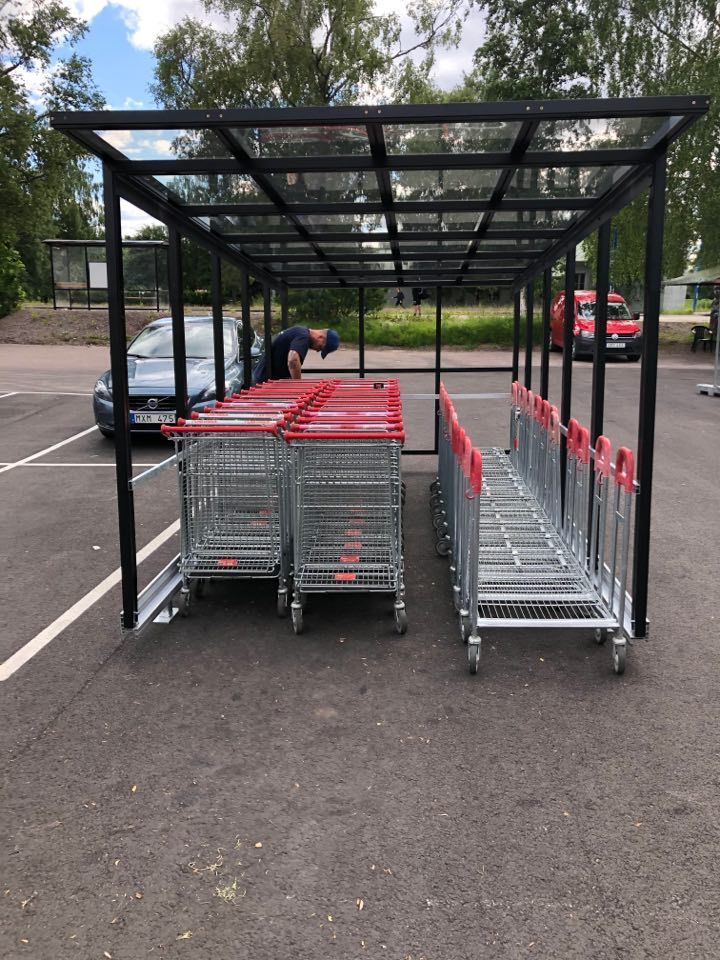 Warehouse Shelter for Supermarket Shopping Trolley or Shopping Cart Shelter