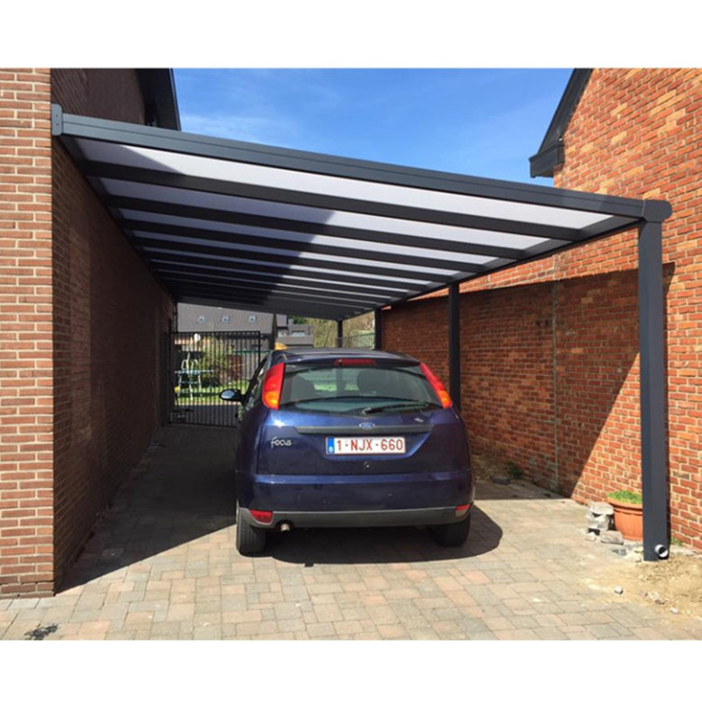 Aluminum pergola car parking shelter with polycarbonate roof for simple garage