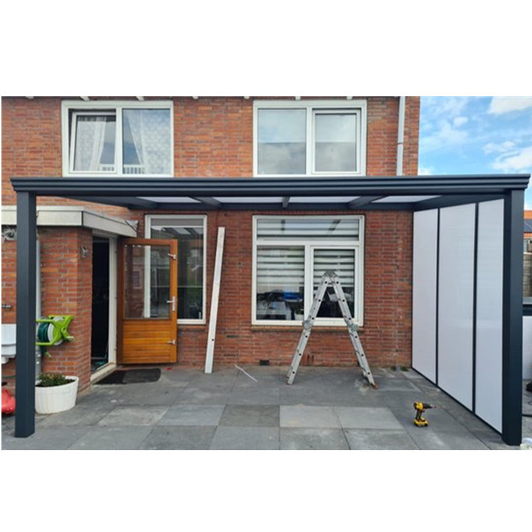 Outdoor Terrasse Patio Cover  Aluminium Garden Veranda with Glass Roof