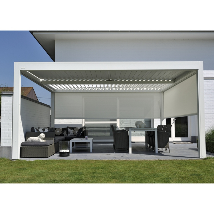 All Season Patio Roof Waterproof Shutter Aluminium Pergola Canopy Gazebo Outdoor Louvre Pergolas Motorized