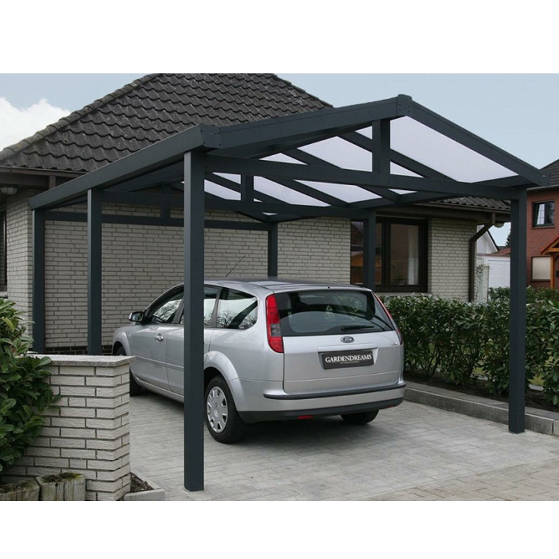 Aluminum pergola car parking shelter with polycarbonate roof for simple garage