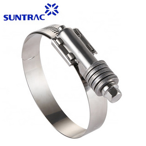 American type Perforated band Heavy duty high strength high torque hose clamp with washer and liner