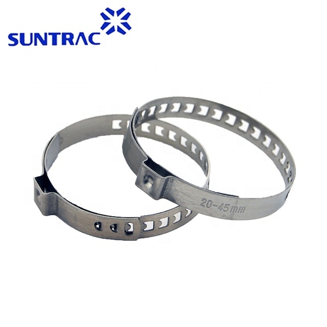 Adjustable single ear stepless hose clamp with 5mm / 7mm bandwidth taiwan SS hose clamp