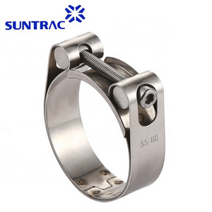 High pressure high torque single bolt with double bands super european type hose clamp