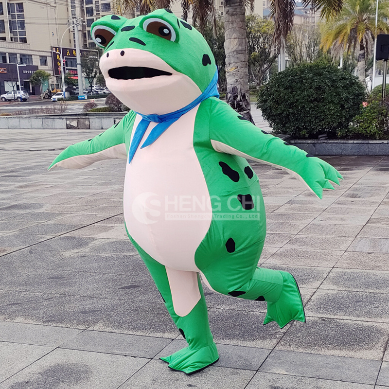 In Stock Factory Frog cartoon figure costume inflatable frog costume toad doll suit plush head cover