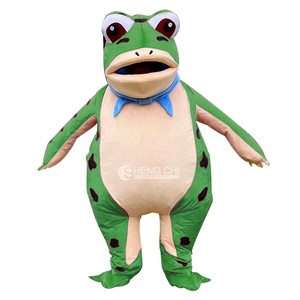 In Stock Factory Frog cartoon figure costume inflatable frog costume toad doll suit plush head cover