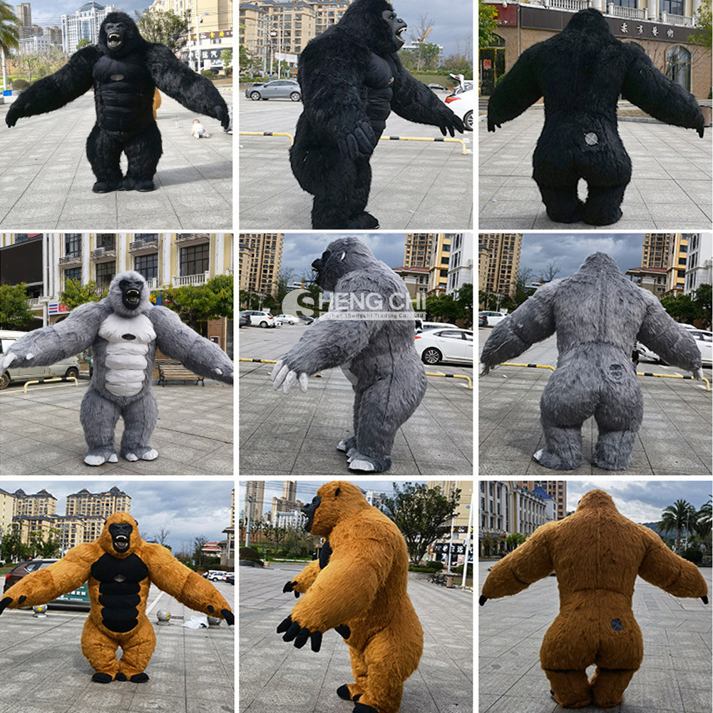 Plush mascot cosplay Inflatable gorilla 2 m/2.6 m custom animal tiger elephant bear koala walking mascot costume