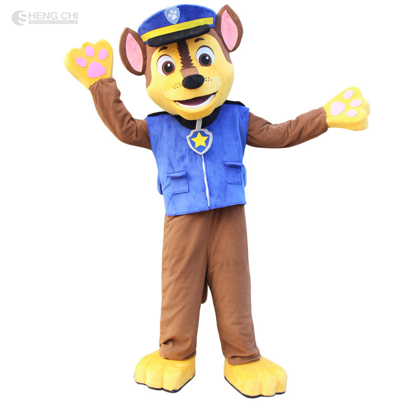 Customized paw Dog mascot costume cartoon character patrol dog mascot costumes for adults