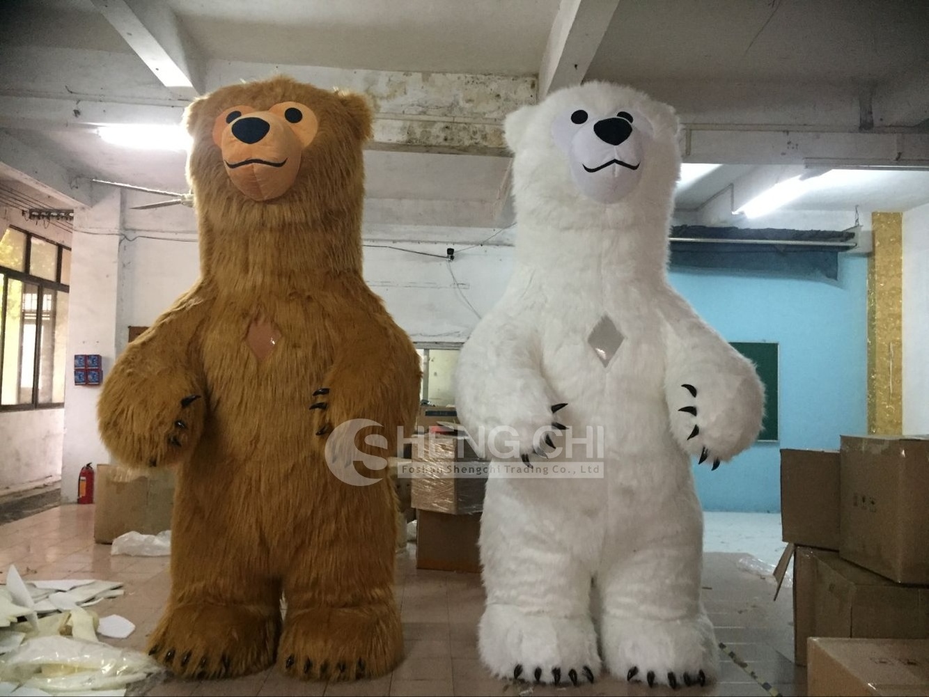 Best selling  white inflatable polar bear and panda mascot costumes walking cartoon bear costume for christmas