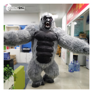 Gorilla Costume Inflatable King Kong Costume for Adult Halloween Plush Furry Mascot animal Carnival Dress Suit