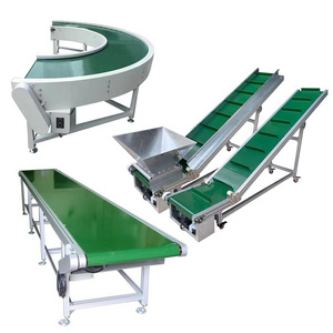 PVC PU Stainless Steel turn curved incline lifting Automatic Flat Belt conveyor mini food making Production Machine