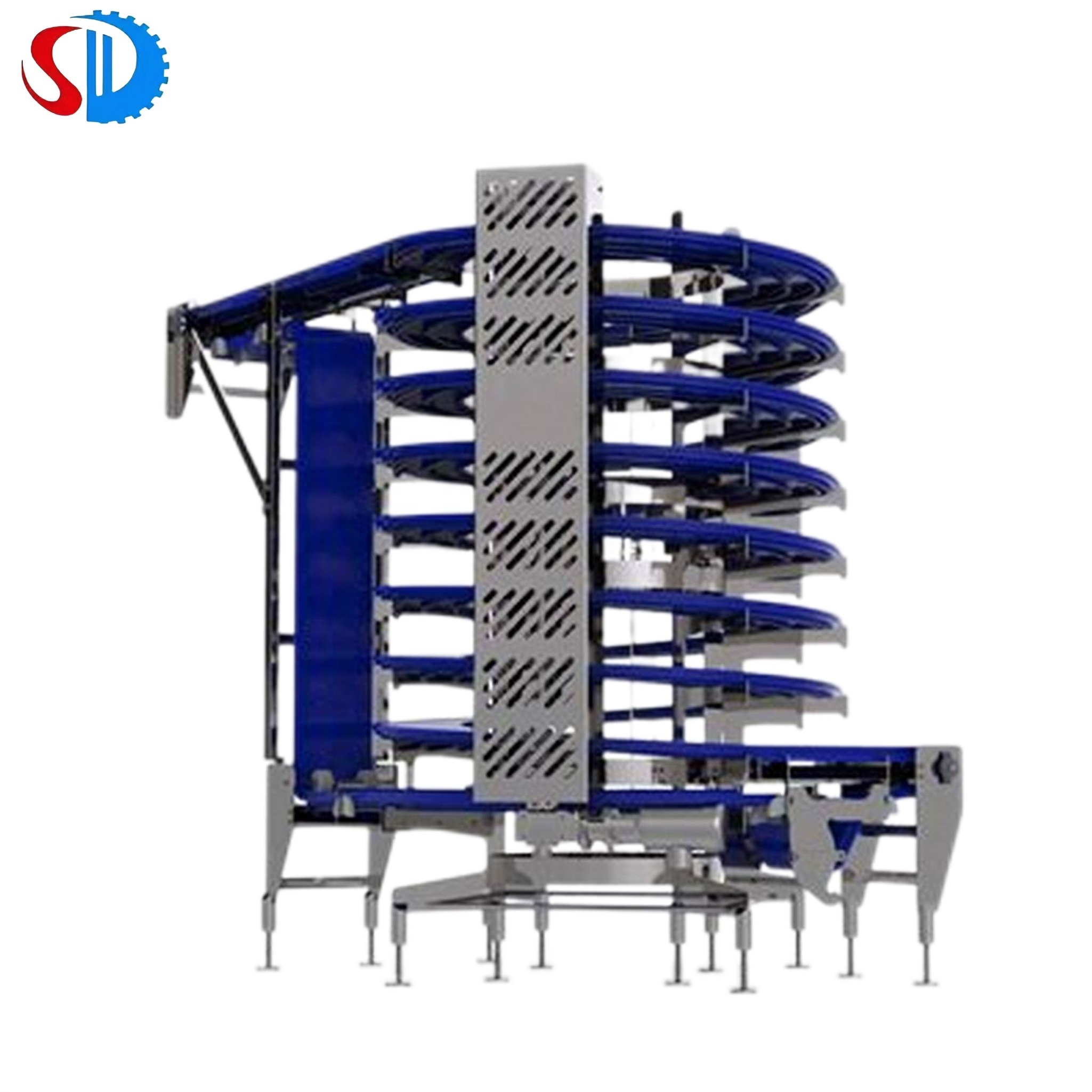 SHENGDA Bread Pizza Cooling Conveyor System Spiral Food Cooling Machine For Bread / Pizza Baking Line