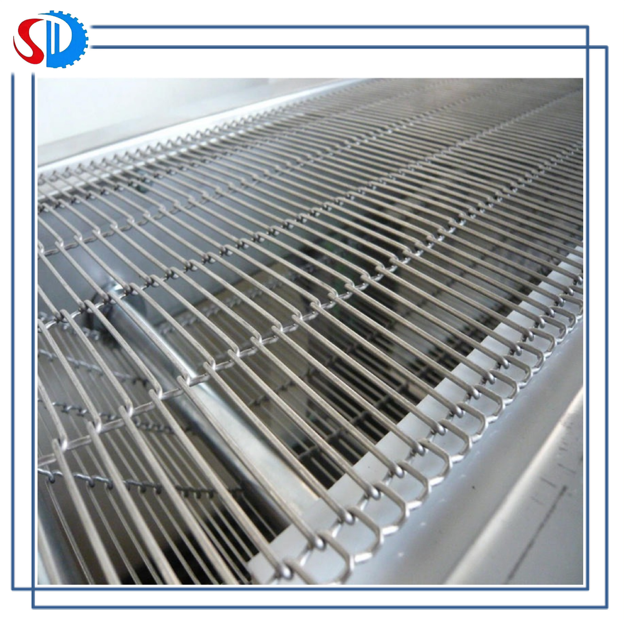 Food Grade Customized Food Progressing Used 304 Stainless Steel Flat Flex Mesh Belt Conveyor For Fried Food Coating Powder