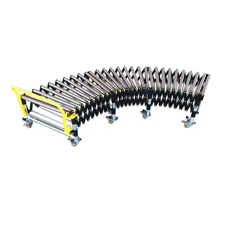 Anti-corrosion/ anti-rust Gravity Flexible Adjustable Stainless Steel Roller Conveyor  For for Container Loading and Unloading