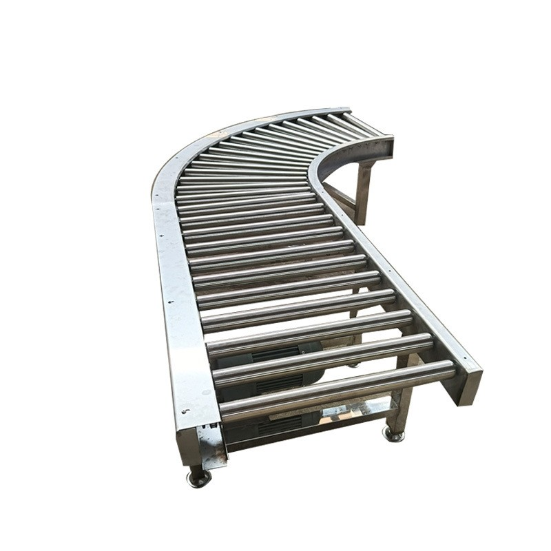 90/180 Turning Motorized Stainless Steel Roller Conveyors Heavy Loading Gravity Roller Conveyor For logistics warehouse