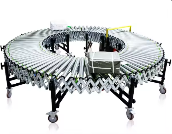 Anti-corrosion/ anti-rust Gravity Flexible Adjustable Stainless Steel Roller Conveyor  For for Container Loading and Unloading