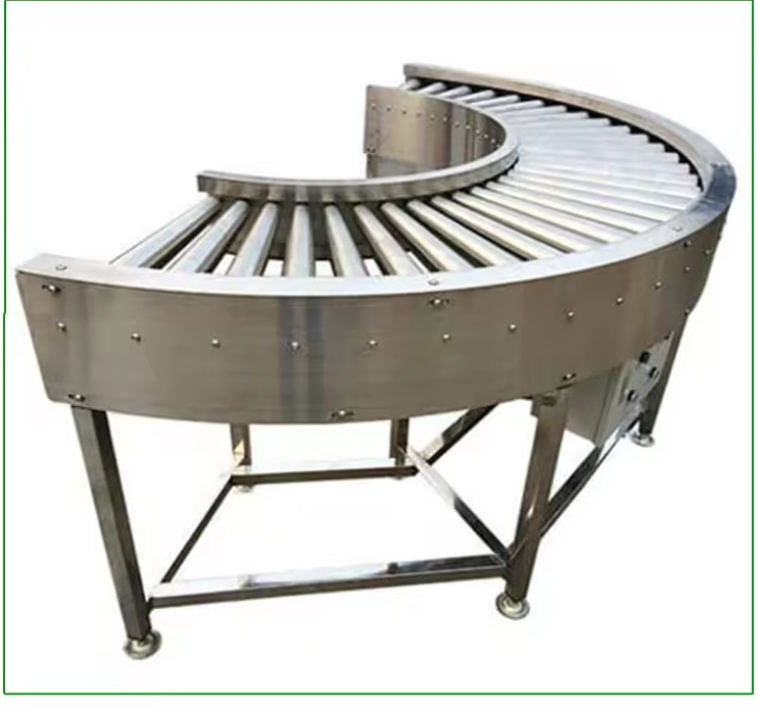 90/180 Turning Motorized Stainless Steel Roller Conveyors Heavy Loading Gravity Roller Conveyor For logistics warehouse