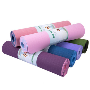 SHENGDE Free Sample Waterproof Mat De Yoga Recycle Eco-Friendly Non Slip Exercise Tpe Double Layer Safety Side Yoga Mat