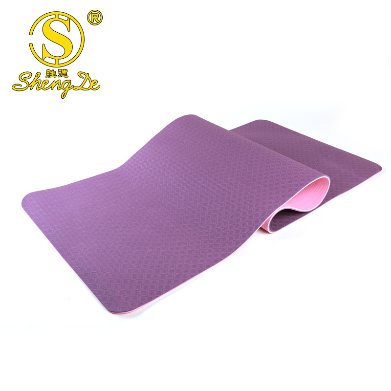 Anti- tear Eco-friendly material non-toxic green and black TPE yoga matt