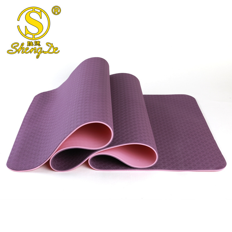 Anti- tear Eco-friendly material non-toxic green and black TPE yoga matt