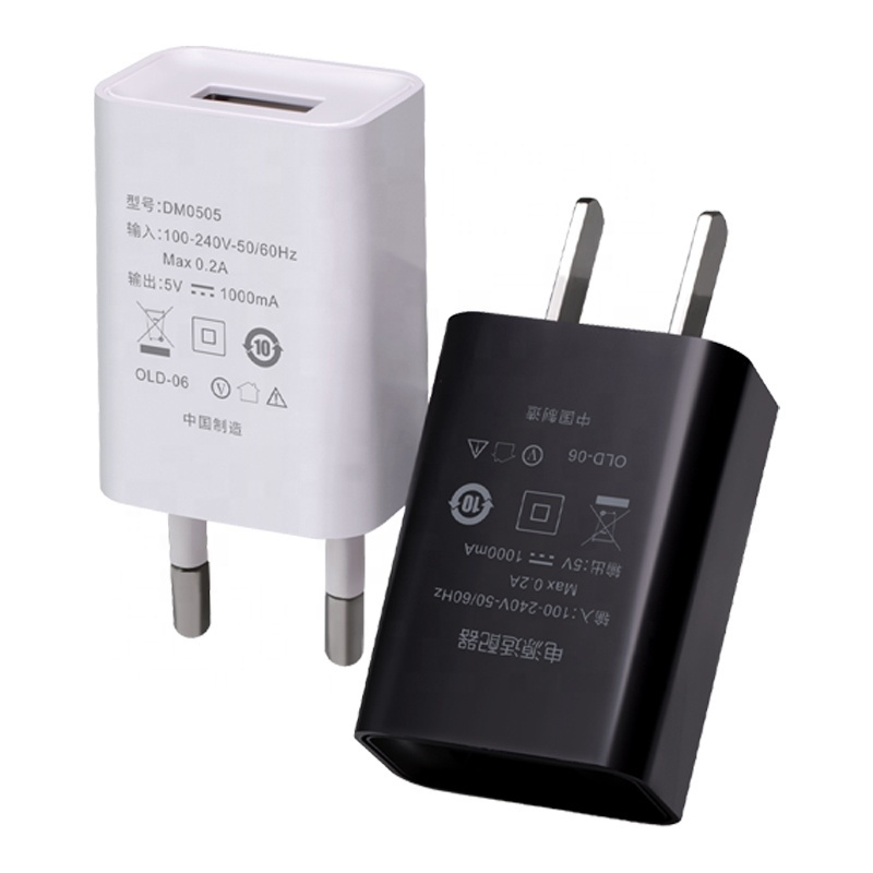 Factory Wholesale High Quality US EU Plug Certified Single 5W Chargers For Mobile Phone