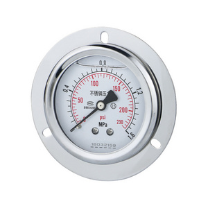 Cheap price manometer 250bar psi 60mm back connection with flange 304ss liquid-filled stainless steel Pressure gauge