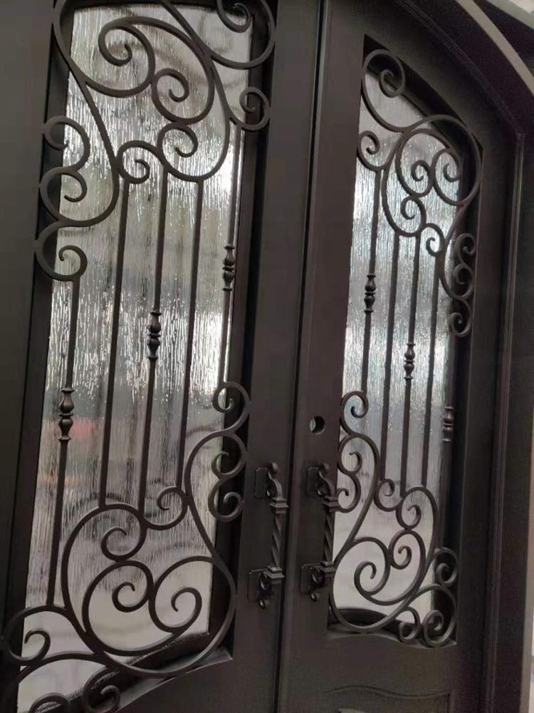 Factory Wholesale Discounted Price Wrought Iron Door with Operable Windows