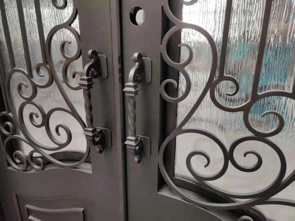 Factory Wholesale Discounted Price Wrought Iron Door with Operable Windows