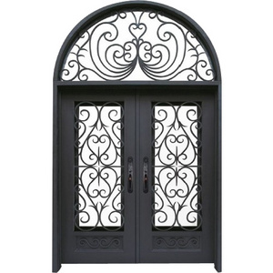 Factory Wholesale Discounted Price Wrought Iron Door with Operable Windows