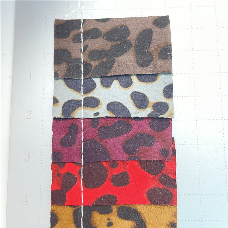 Fake printed cloth artificial leather ecological leopard PU artificial leather material fabric making bag toy decoration