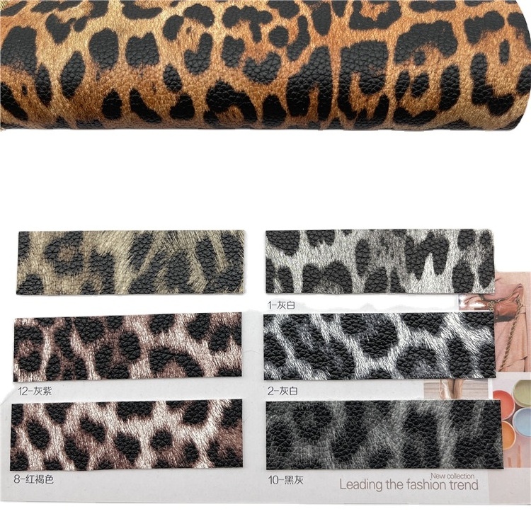 Factory Outlet Synthetic Leather High Quality Animal Leopard Print Bag Shoes Clothing  Rexine Faux Leather